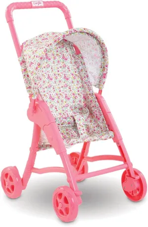 Corolle Pink Floral Baby Doll Stroller with Folding Canopy