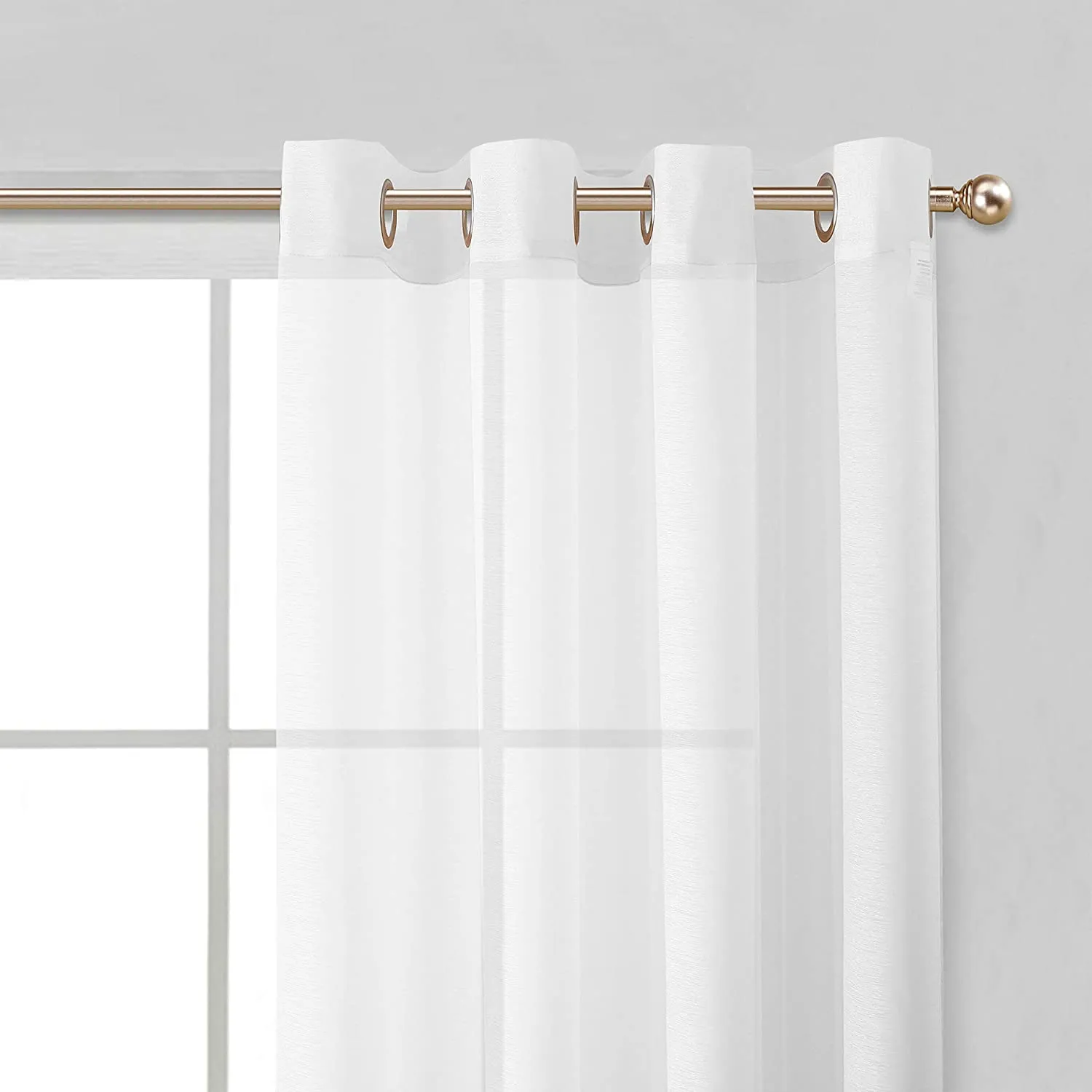 Dainty Home Malibu Solid Airy & Breathable Semi-Sheer Light Filtering Extra Wide Grommet Set Of 4 Window Panels