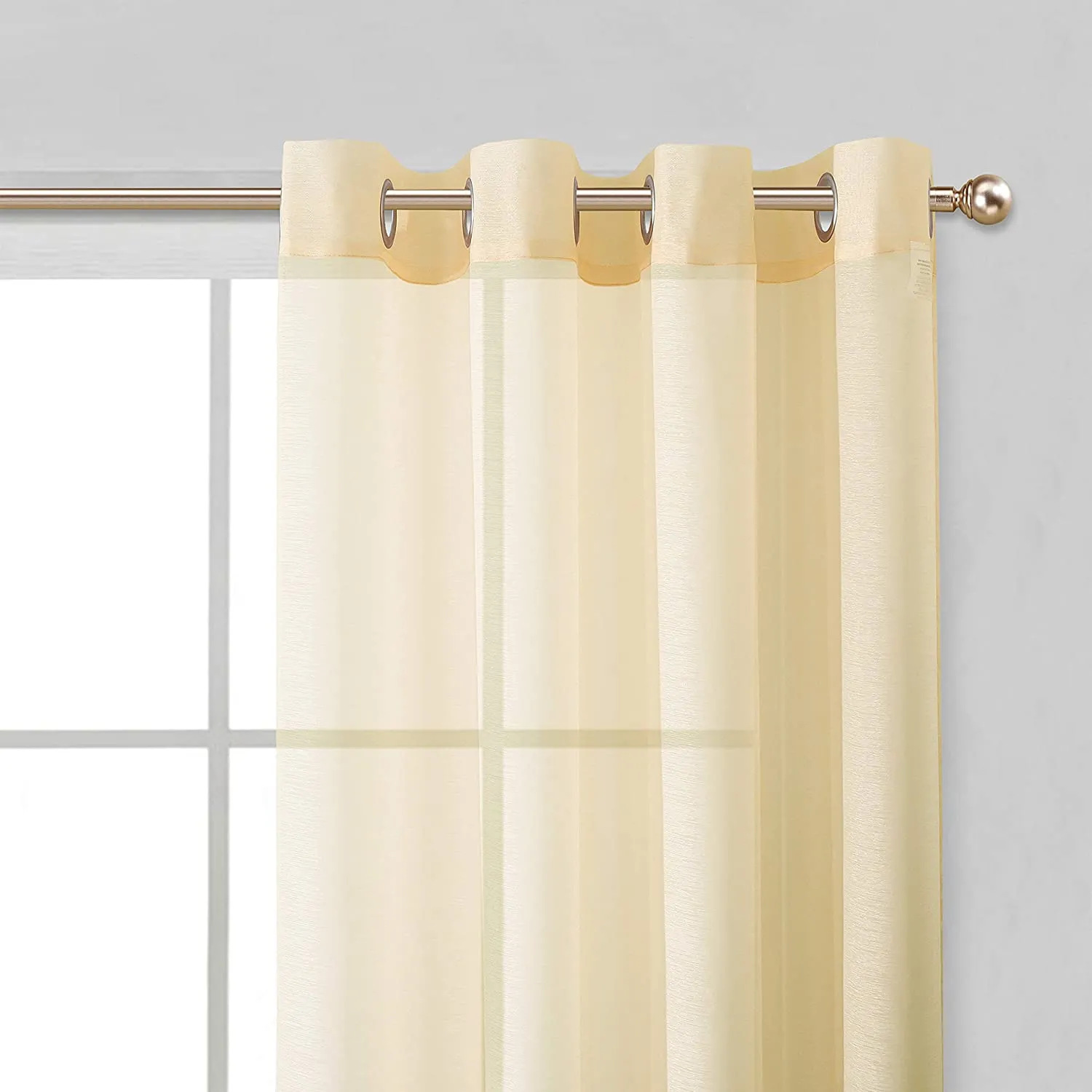Dainty Home Malibu Solid Airy & Breathable Semi-Sheer Light Filtering Extra Wide Grommet Set Of 4 Window Panels