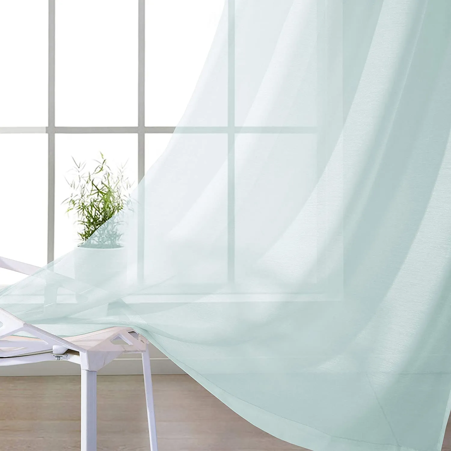 Dainty Home Malibu Solid Airy & Breathable Semi-Sheer Light Filtering Extra Wide Grommet Set Of 4 Window Panels