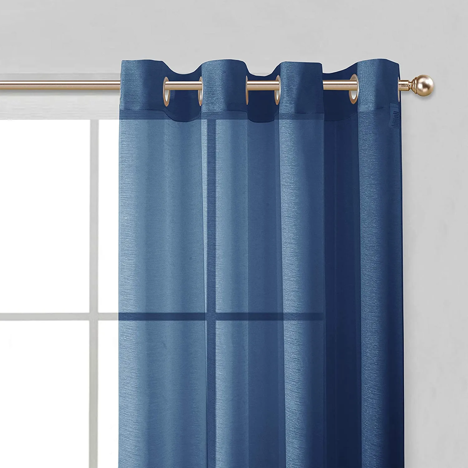 Dainty Home Malibu Solid Airy & Breathable Semi-Sheer Light Filtering Extra Wide Grommet Set Of 4 Window Panels