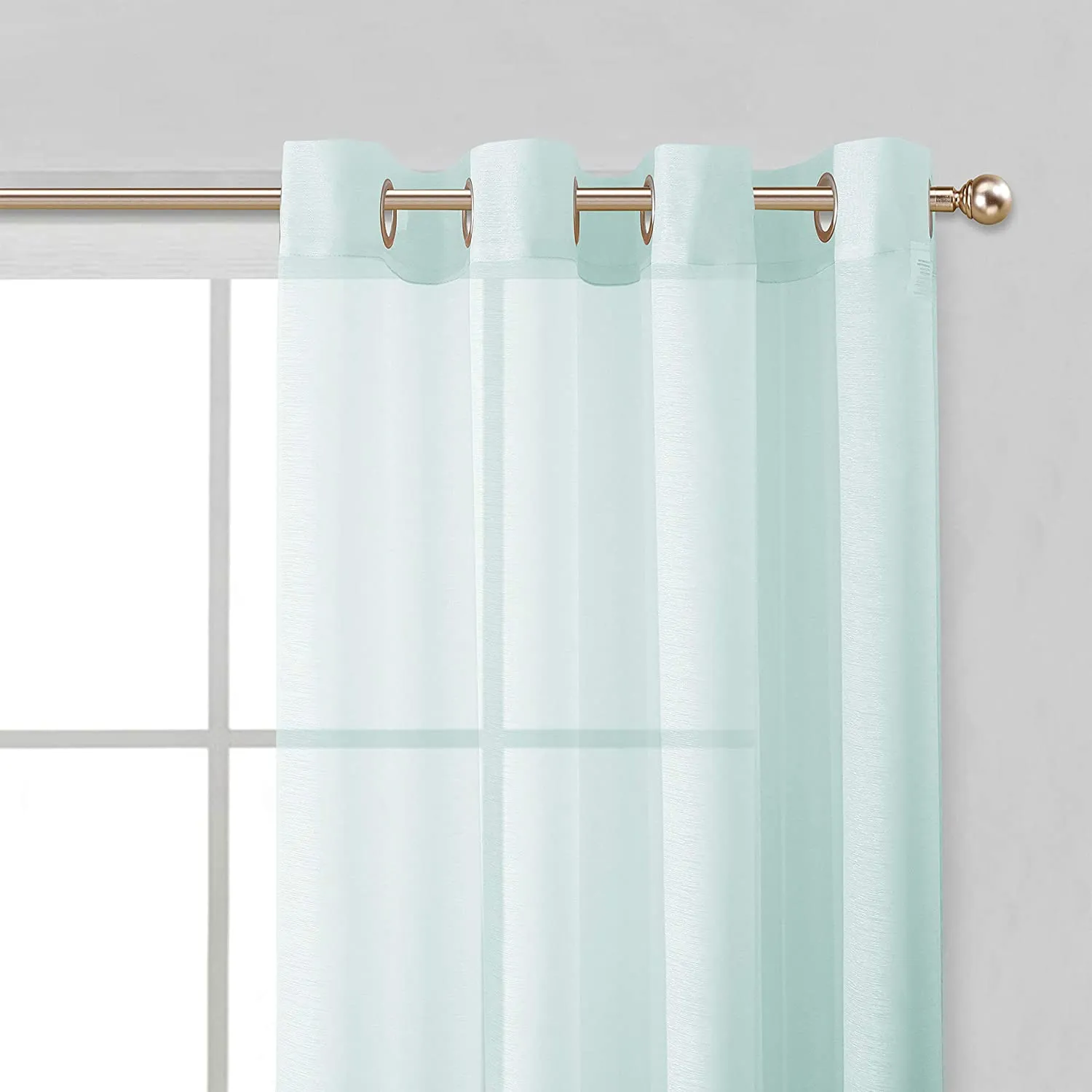 Dainty Home Malibu Solid Airy & Breathable Semi-Sheer Light Filtering Extra Wide Grommet Set Of 4 Window Panels