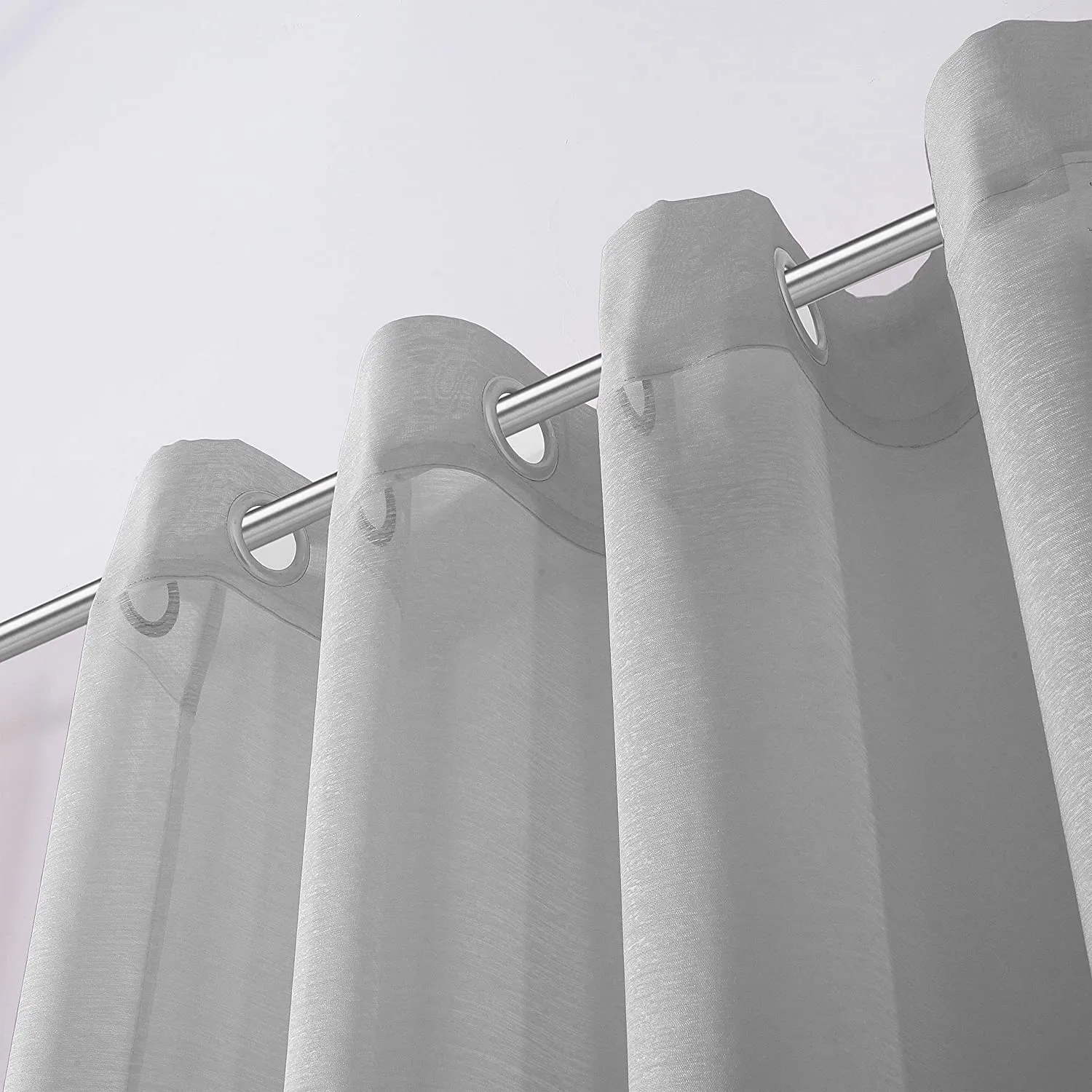 Dainty Home Malibu Solid Airy & Breathable Semi-Sheer Light Filtering Extra Wide Grommet Set Of 4 Window Panels