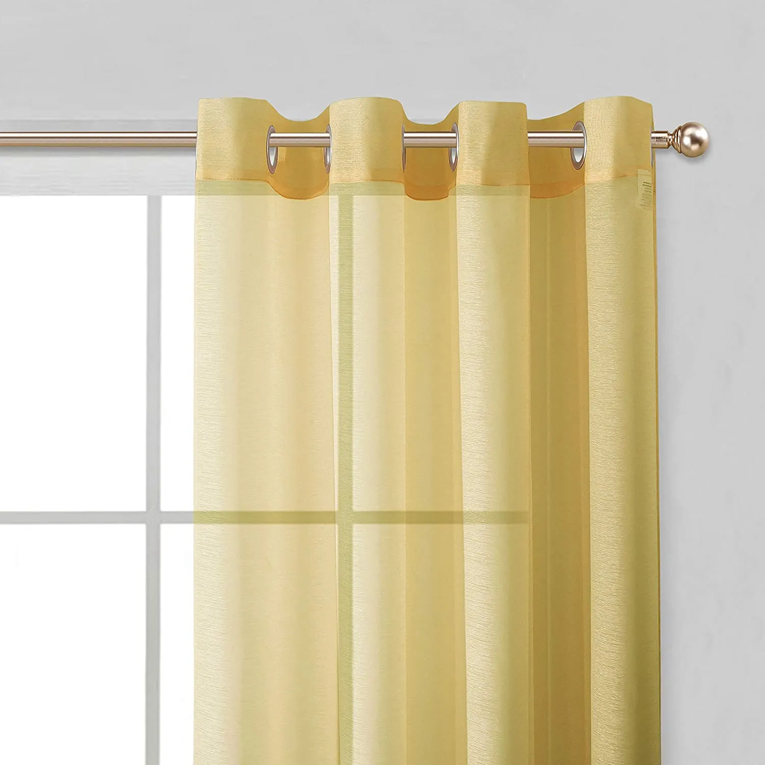 Dainty Home Malibu Solid Airy & Breathable Semi-Sheer Light Filtering Extra Wide Grommet Set Of 4 Window Panels