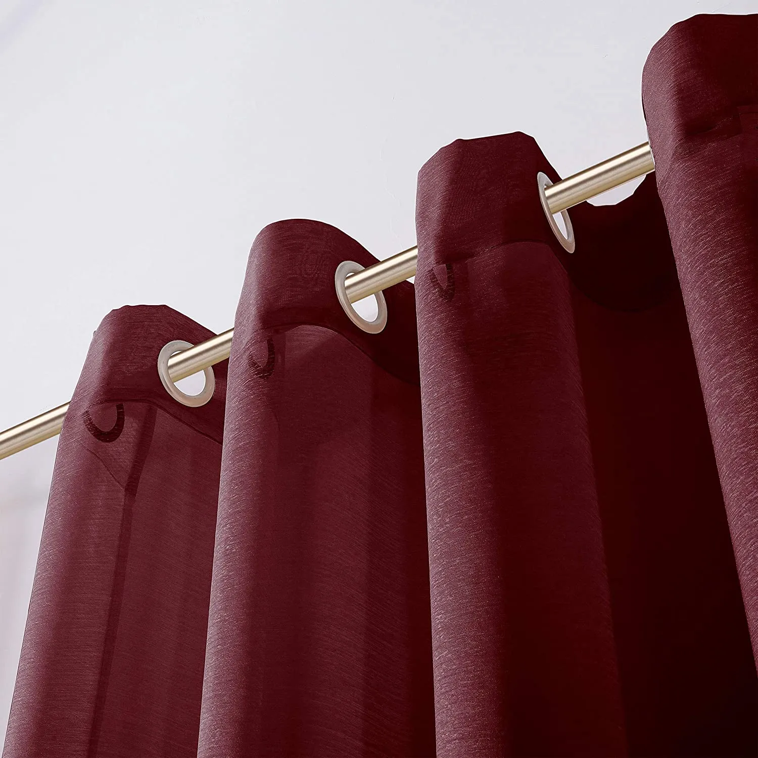 Dainty Home Malibu Solid Airy & Breathable Semi-Sheer Light Filtering Extra Wide Grommet Set Of 4 Window Panels
