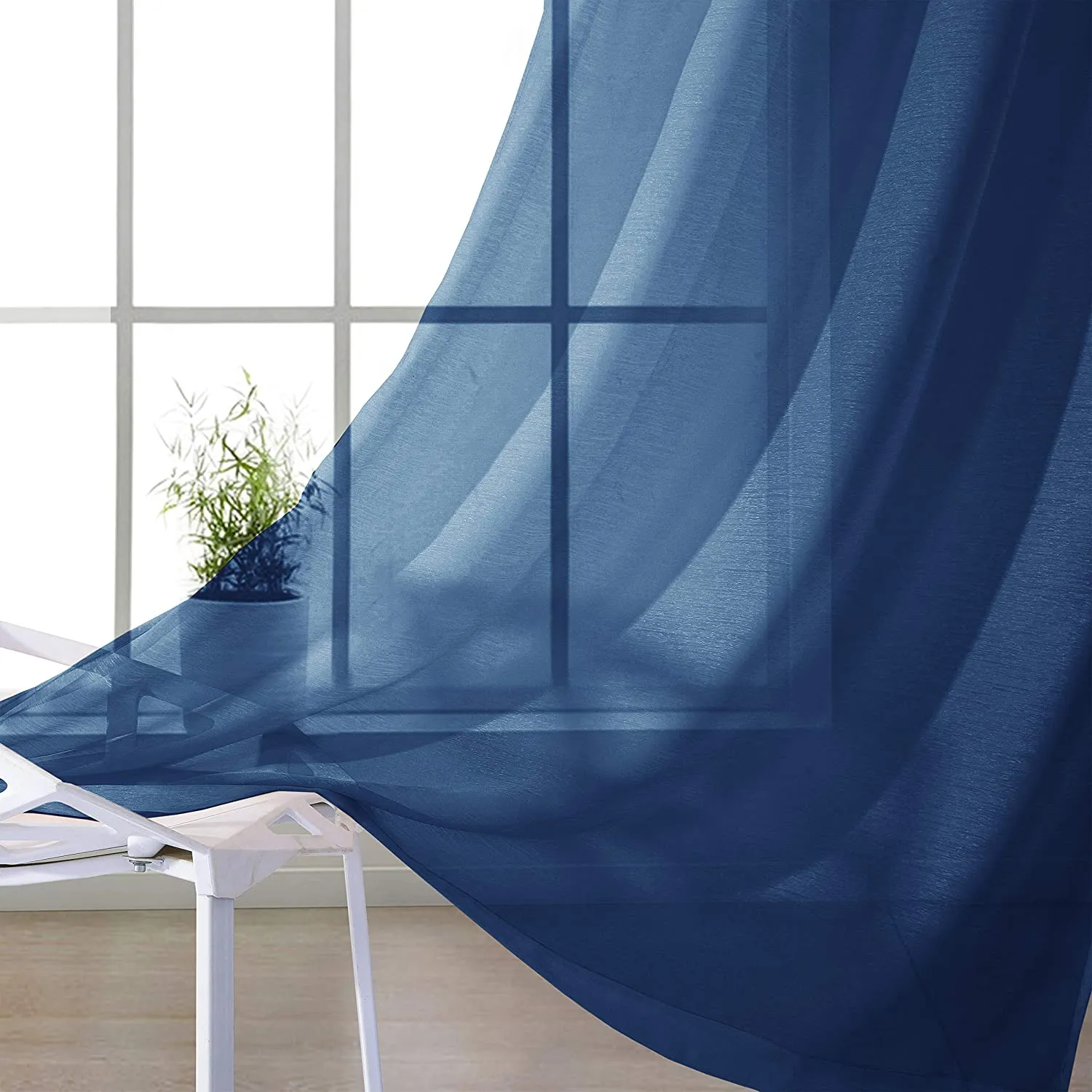 Dainty Home Malibu Solid Airy & Breathable Semi-Sheer Light Filtering Extra Wide Grommet Set Of 4 Window Panels