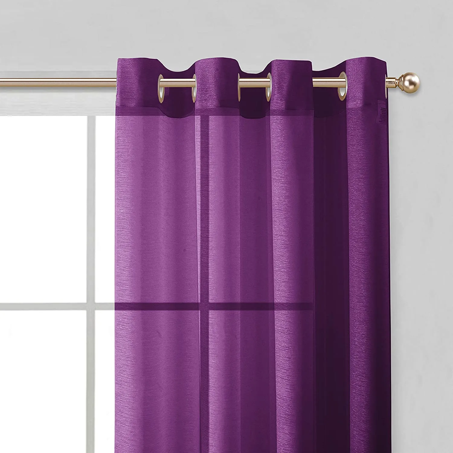 Dainty Home Malibu Solid Airy & Breathable Semi-Sheer Light Filtering Extra Wide Grommet Set Of 4 Window Panels