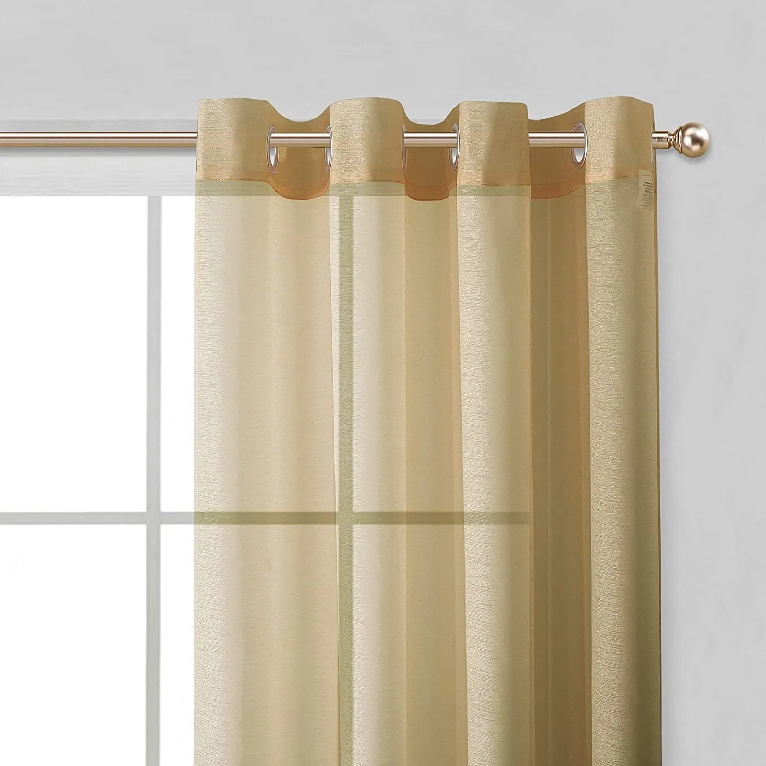 Dainty Home Malibu Solid Airy & Breathable Semi-Sheer Light Filtering Extra Wide Grommet Set Of 4 Window Panels
