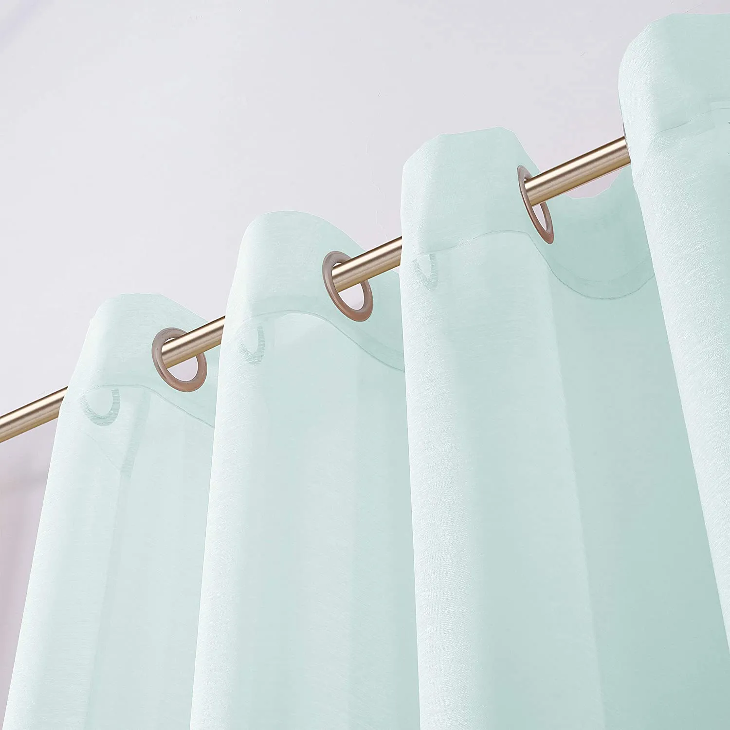 Dainty Home Malibu Solid Airy & Breathable Semi-Sheer Light Filtering Extra Wide Grommet Set Of 4 Window Panels