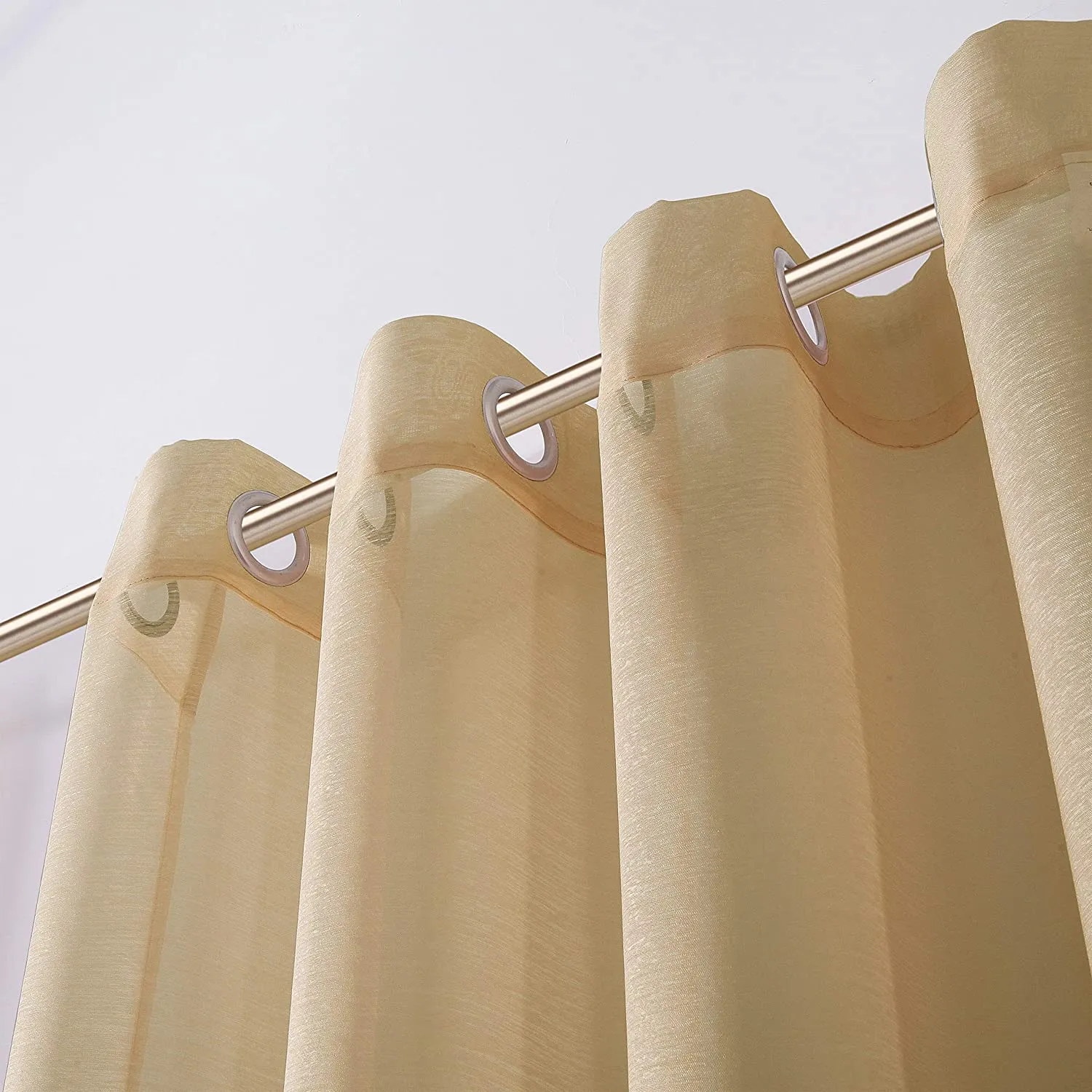 Dainty Home Malibu Solid Airy & Breathable Semi-Sheer Light Filtering Extra Wide Grommet Set Of 4 Window Panels