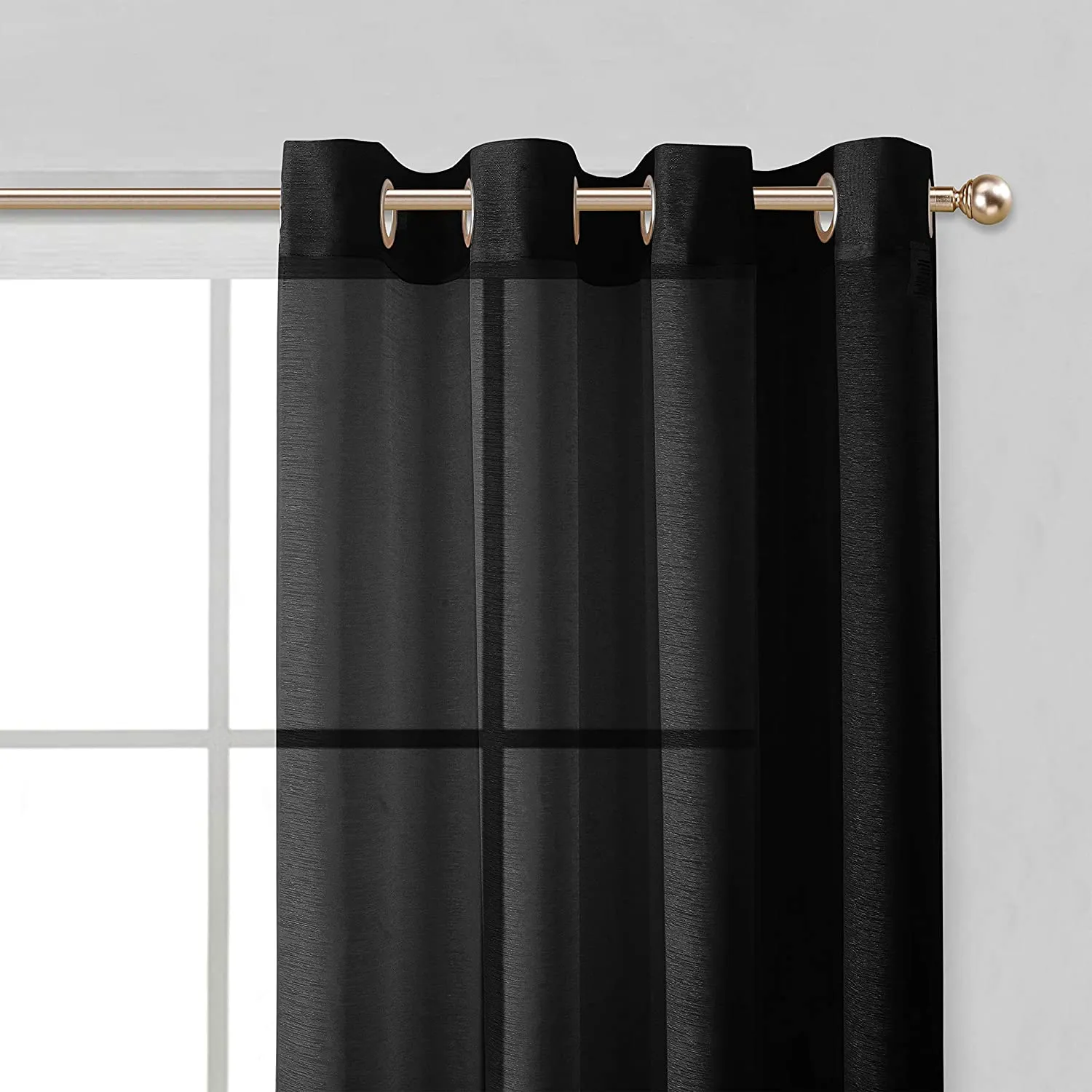 Dainty Home Malibu Solid Airy & Breathable Semi-Sheer Light Filtering Extra Wide Grommet Set Of 4 Window Panels