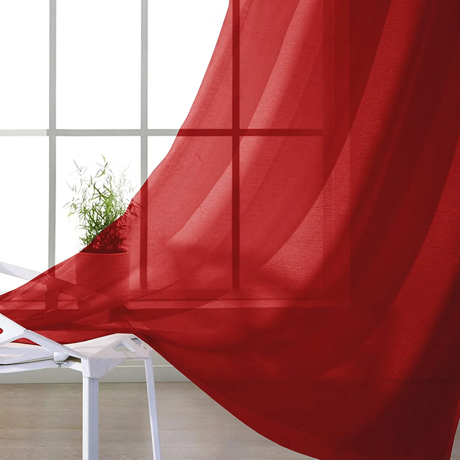 Dainty Home Malibu Solid Airy & Breathable Semi-Sheer Light Filtering Extra Wide Grommet Set Of 4 Window Panels
