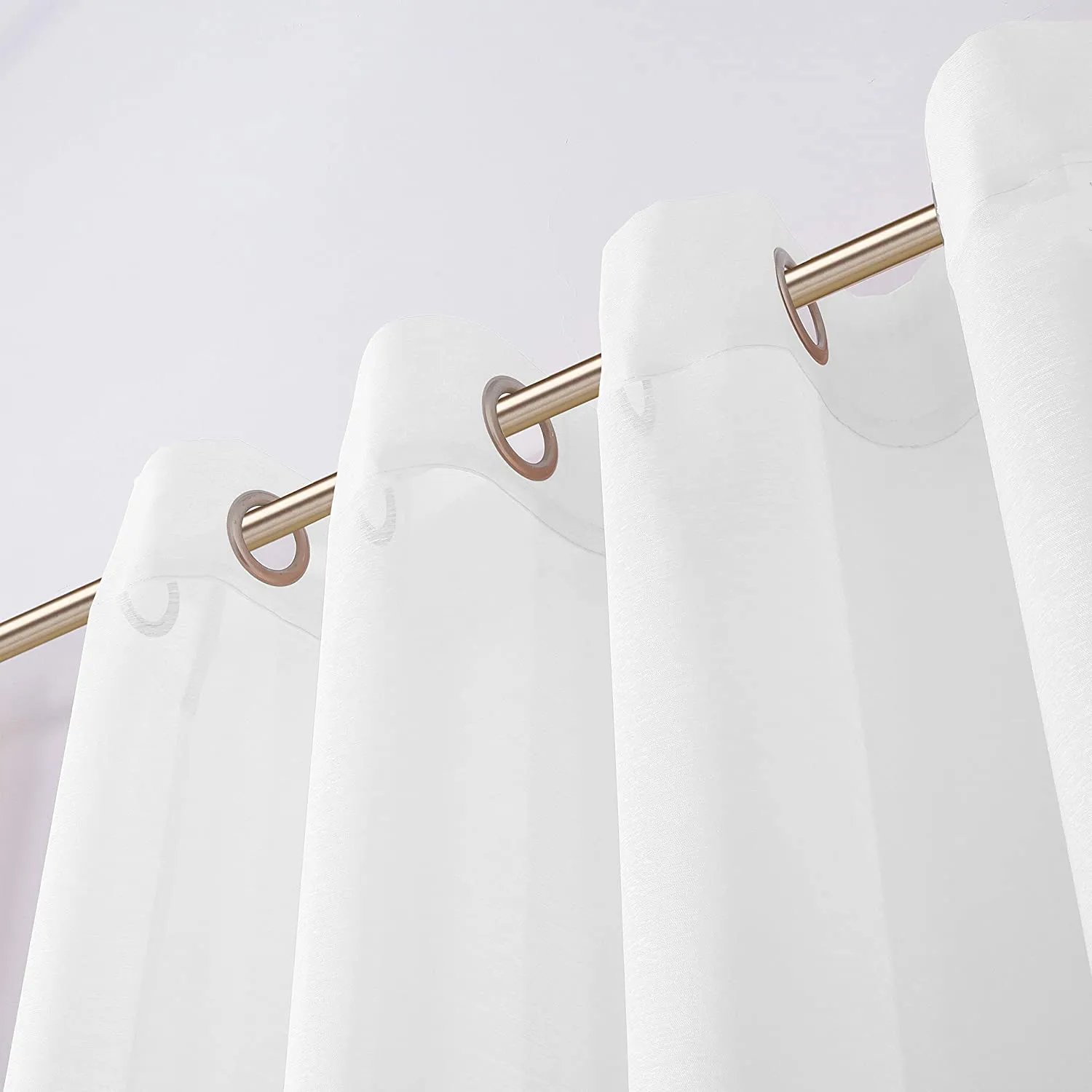 Dainty Home Malibu Solid Airy & Breathable Semi-Sheer Light Filtering Extra Wide Grommet Set Of 4 Window Panels