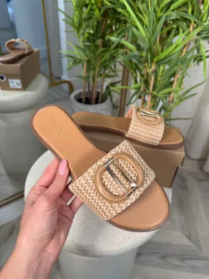 Danica Gold Detailed Flat Sandals