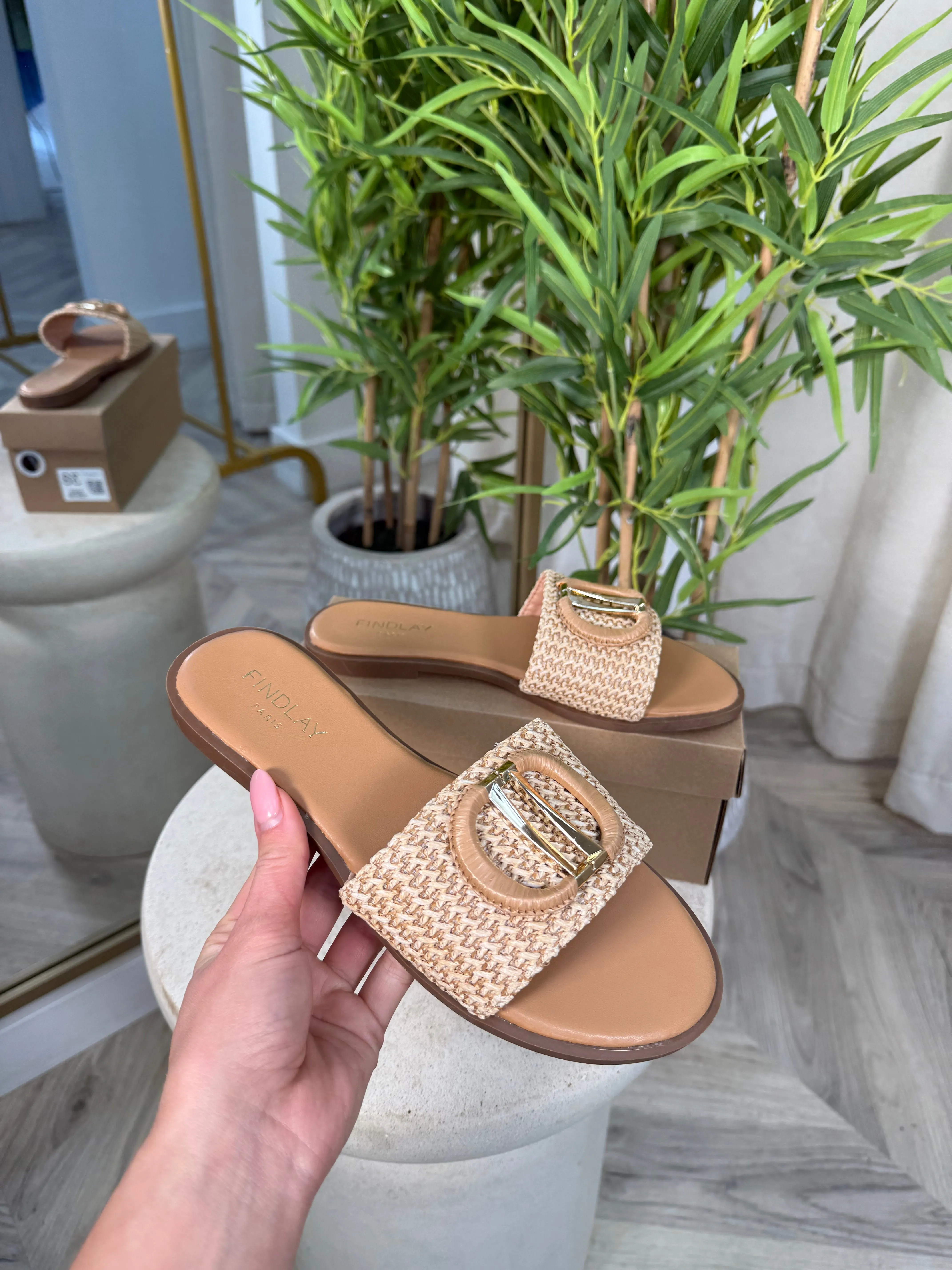 Danica Gold Detailed Flat Sandals