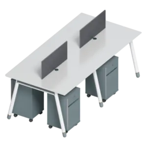 desk side cabinet combination with top panel, one-seater, two-seater, four-seater