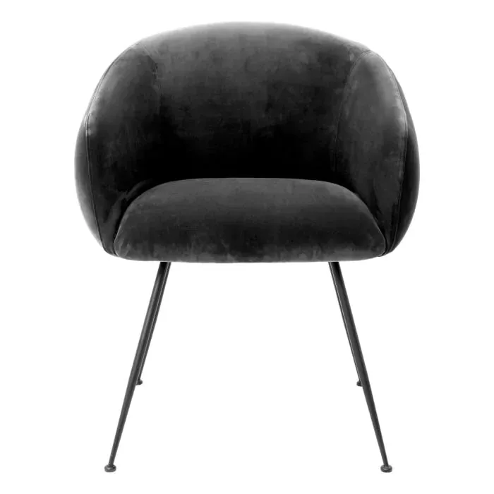 Dining Chair Elbury - Savona Dark Grey Velvet