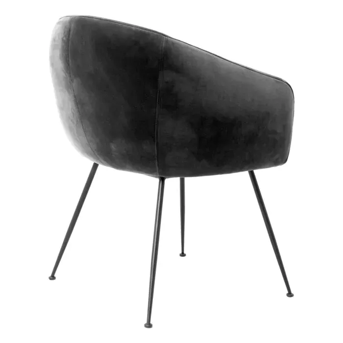 Dining Chair Elbury - Savona Dark Grey Velvet