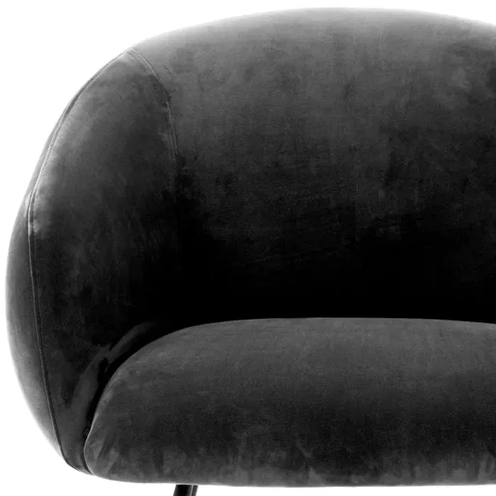 Dining Chair Elbury - Savona Dark Grey Velvet