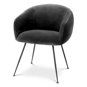 Dining Chair Elbury - Savona Dark Grey Velvet