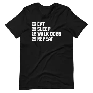 Dog Owner Gift-  Eat Sleep Dog Walk Repeat T-Shirt