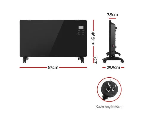Electric Convection Heater Black 2000W