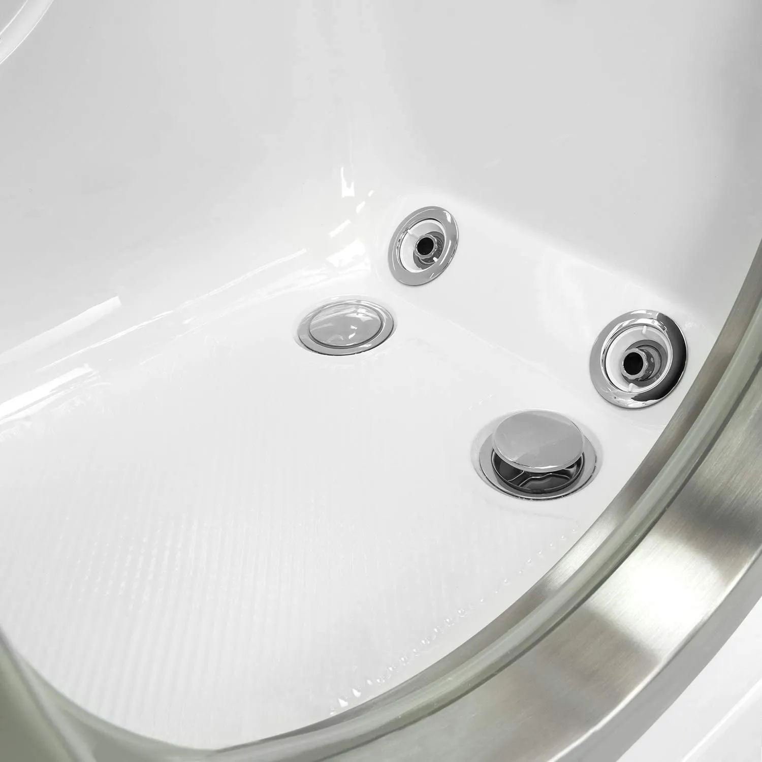 Ella's Bubbles HH3058-HB Deluxe 30"x 55" Hydro Massage Acrylic Walk-in Bathtub with Heated Seat, Right Inward Swing Door, Ella 5pc. Fast-Fill Faucet, Dual 2" Drains, 30x55x38, White