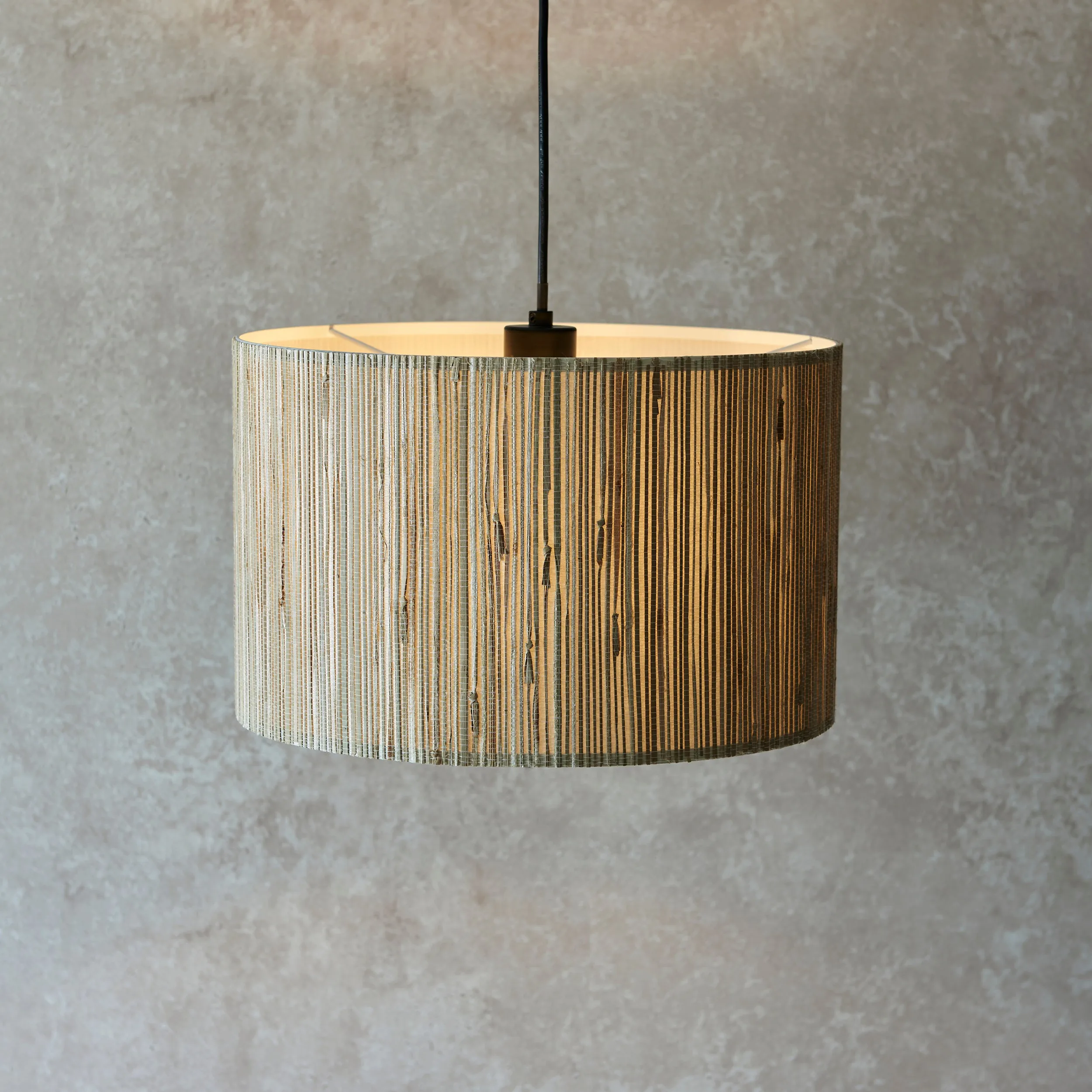Endon 101691 Longshore 1lt Pendant Natural seagrass & matt black 10W LED E27 (Required)