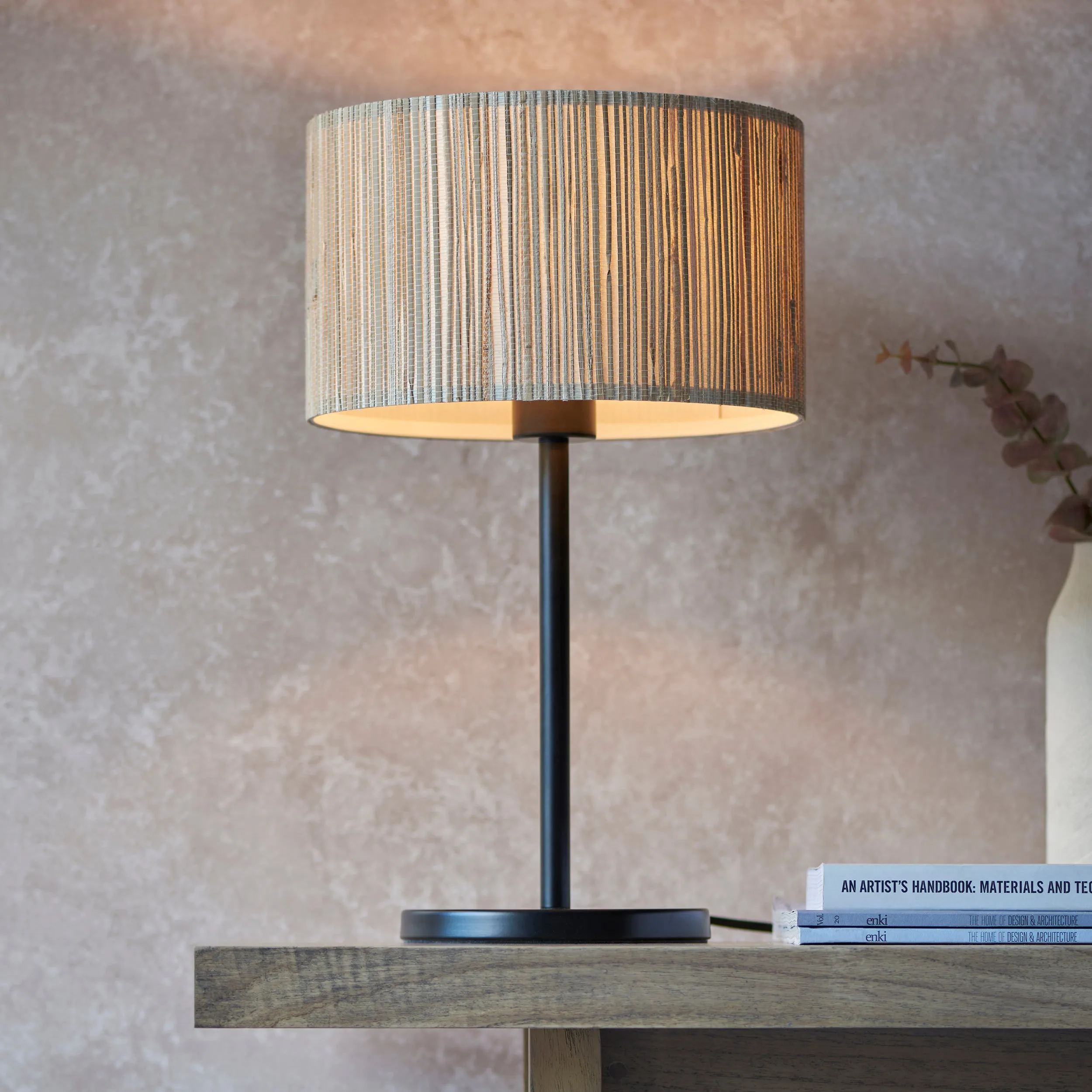 Endon 101693 Longshore 1lt Table Natural seagrass & matt black 10W LED E27 (Required)
