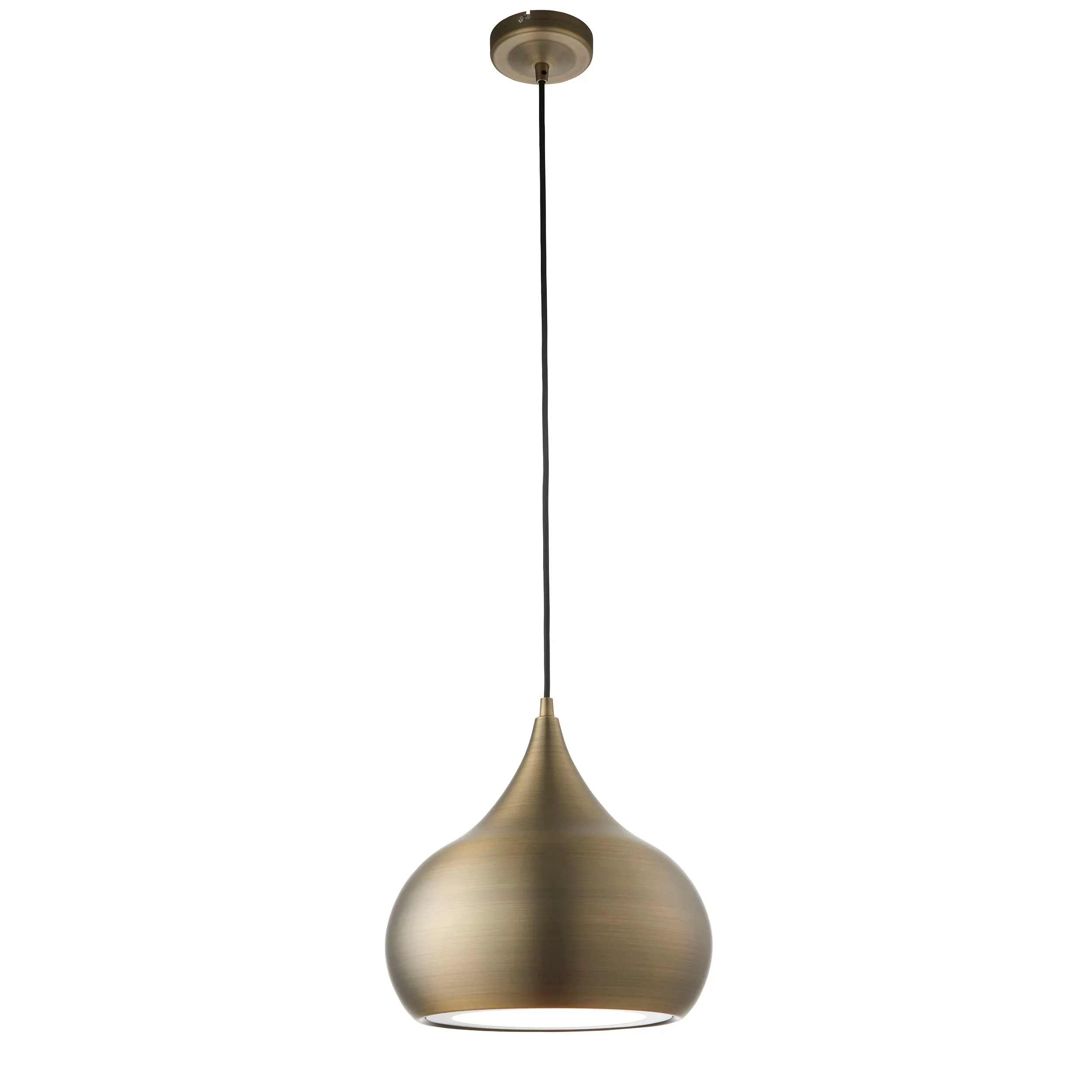 Endon 61299 Brosnan 1lt Pendant Matt antique brass paint 19W LED (SMD 2835) Cool White