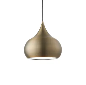 Endon 61299 Brosnan 1lt Pendant Matt antique brass paint 19W LED (SMD 2835) Cool White
