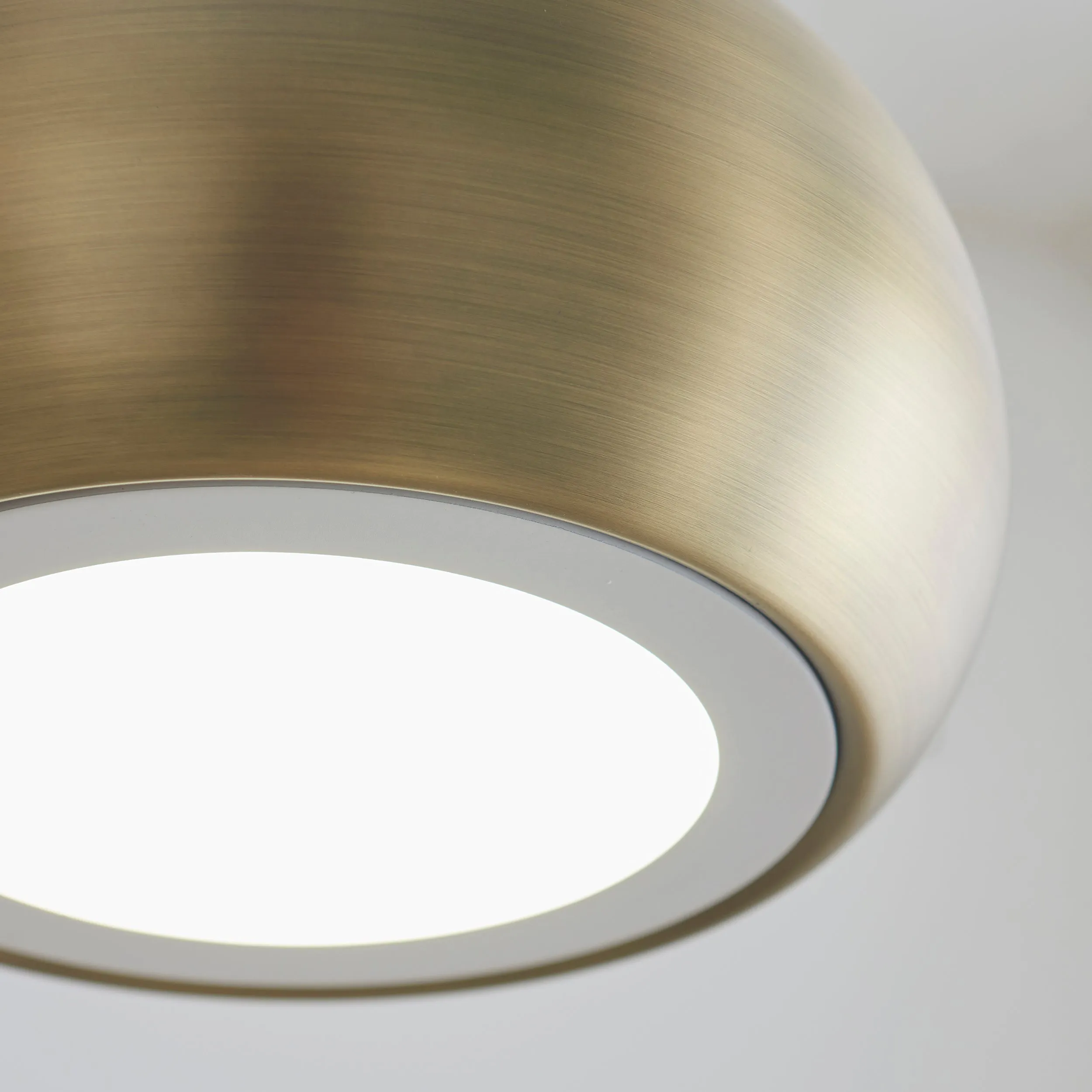 Endon 61299 Brosnan 1lt Pendant Matt antique brass paint 19W LED (SMD 2835) Cool White