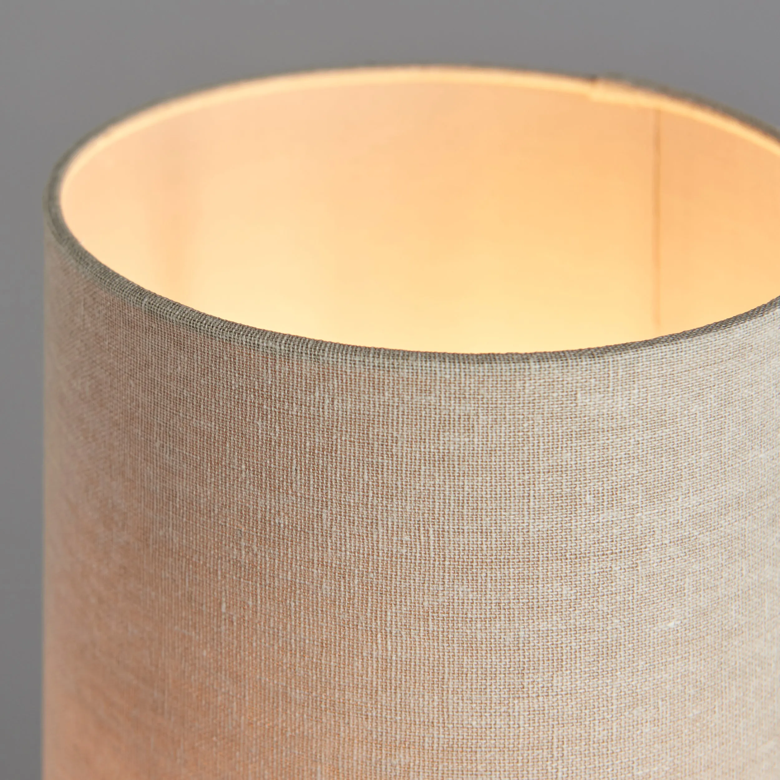 Endon 95467 Fraser 1lt Table Satin brass plate & natural linen mix fabric 10W LED E27 (Required)
