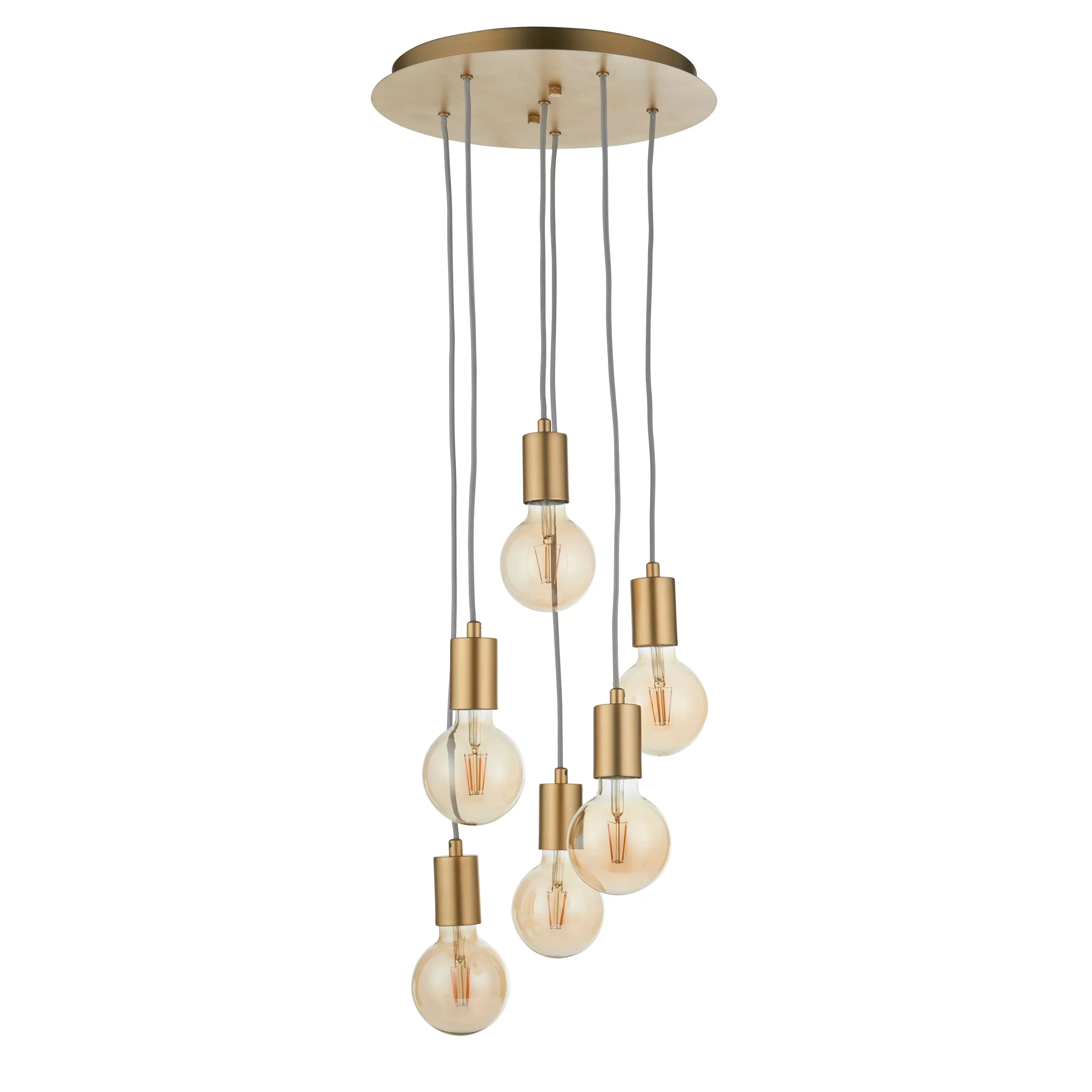 Endon 98136 Studio 6lt Pendant Soft gold paint 6 x 10W LED E27 (Required)
