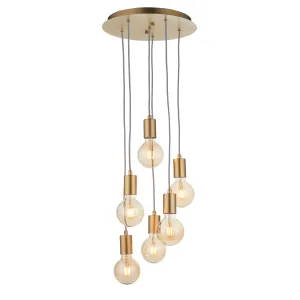 Endon 98136 Studio 6lt Pendant Soft gold paint 6 x 10W LED E27 (Required)