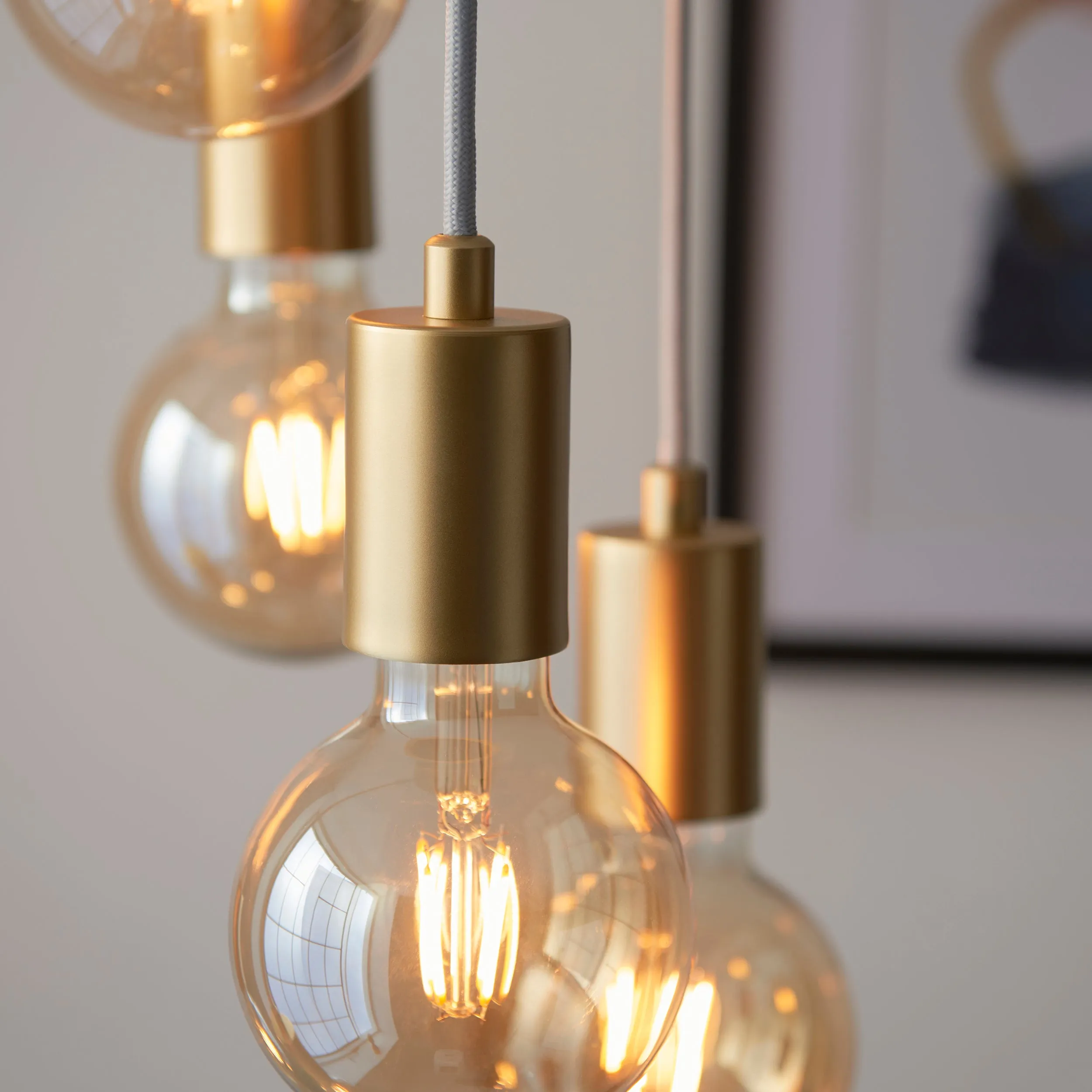Endon 98136 Studio 6lt Pendant Soft gold paint 6 x 10W LED E27 (Required)