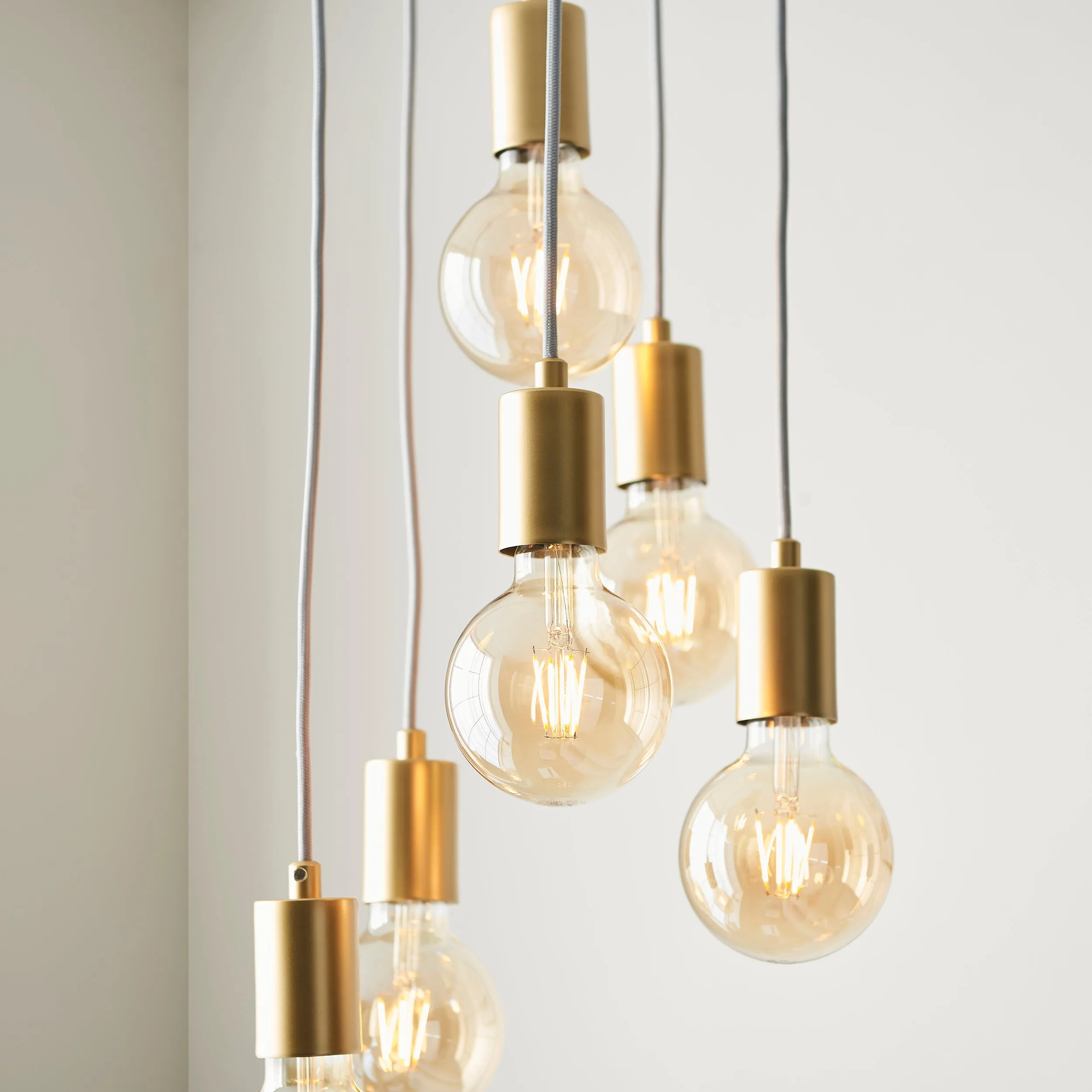 Endon 98136 Studio 6lt Pendant Soft gold paint 6 x 10W LED E27 (Required)