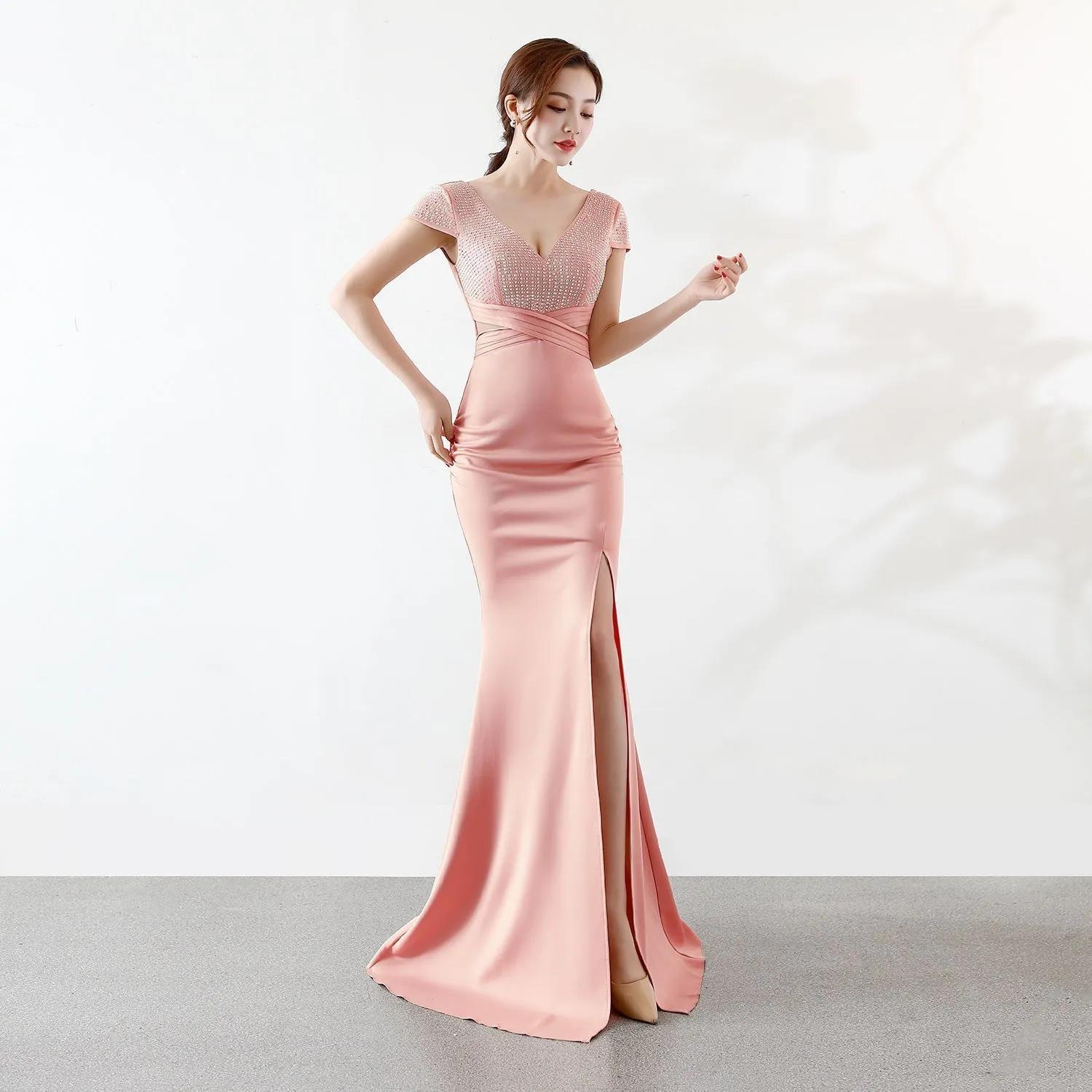 Eremi slim fit Charming long fishtail dress