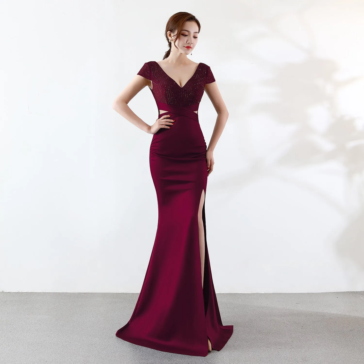 Eremi slim fit Charming long fishtail dress