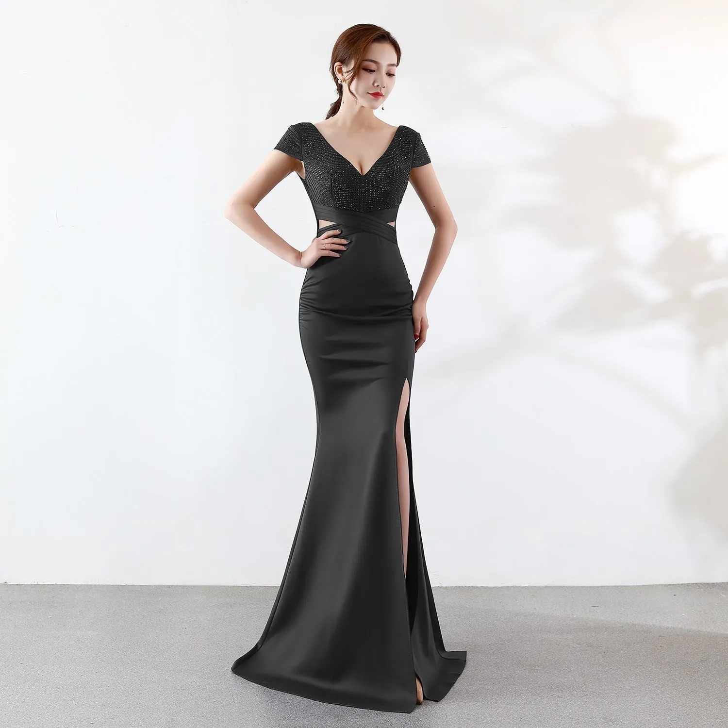 Eremi slim fit Charming long fishtail dress