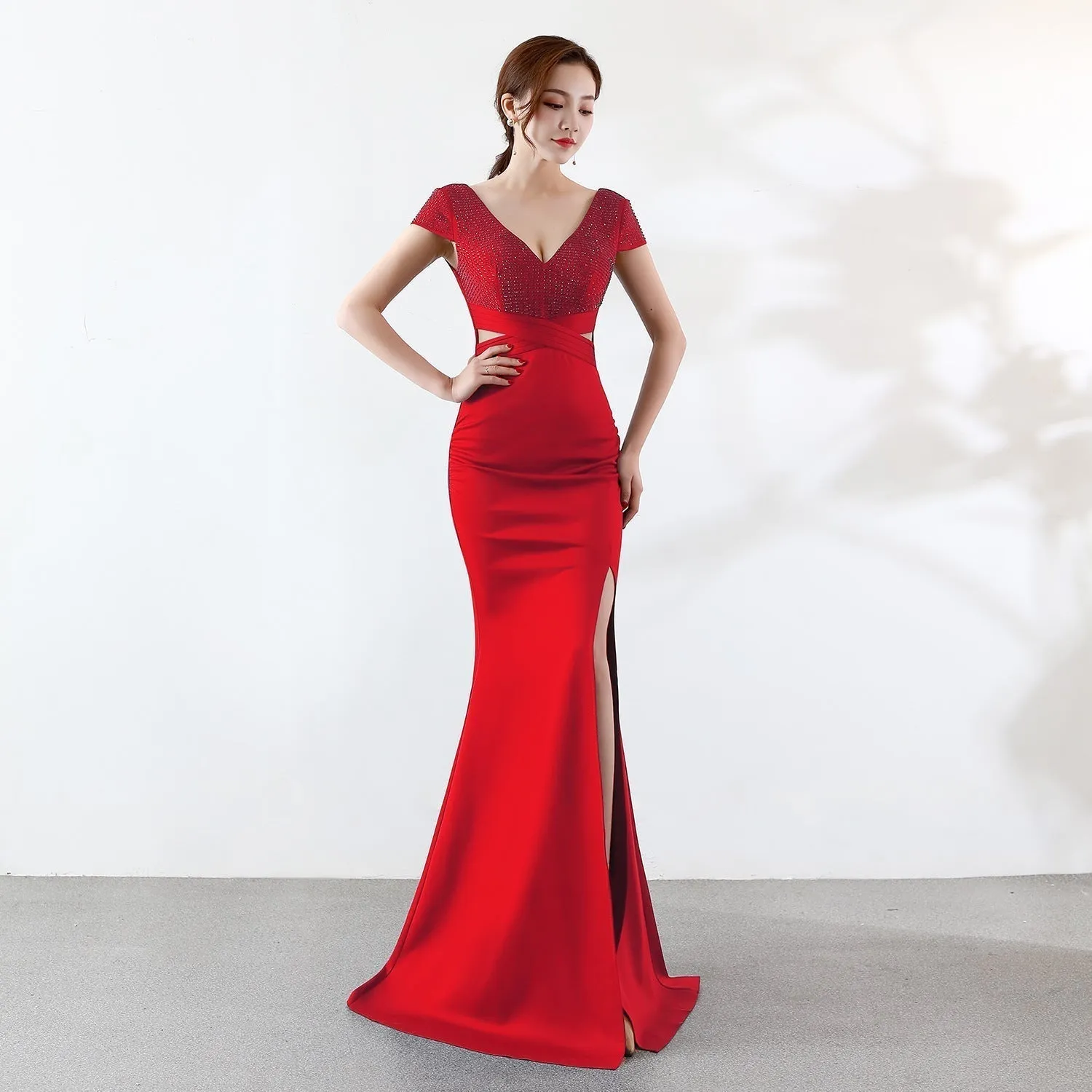Eremi slim fit Charming long fishtail dress