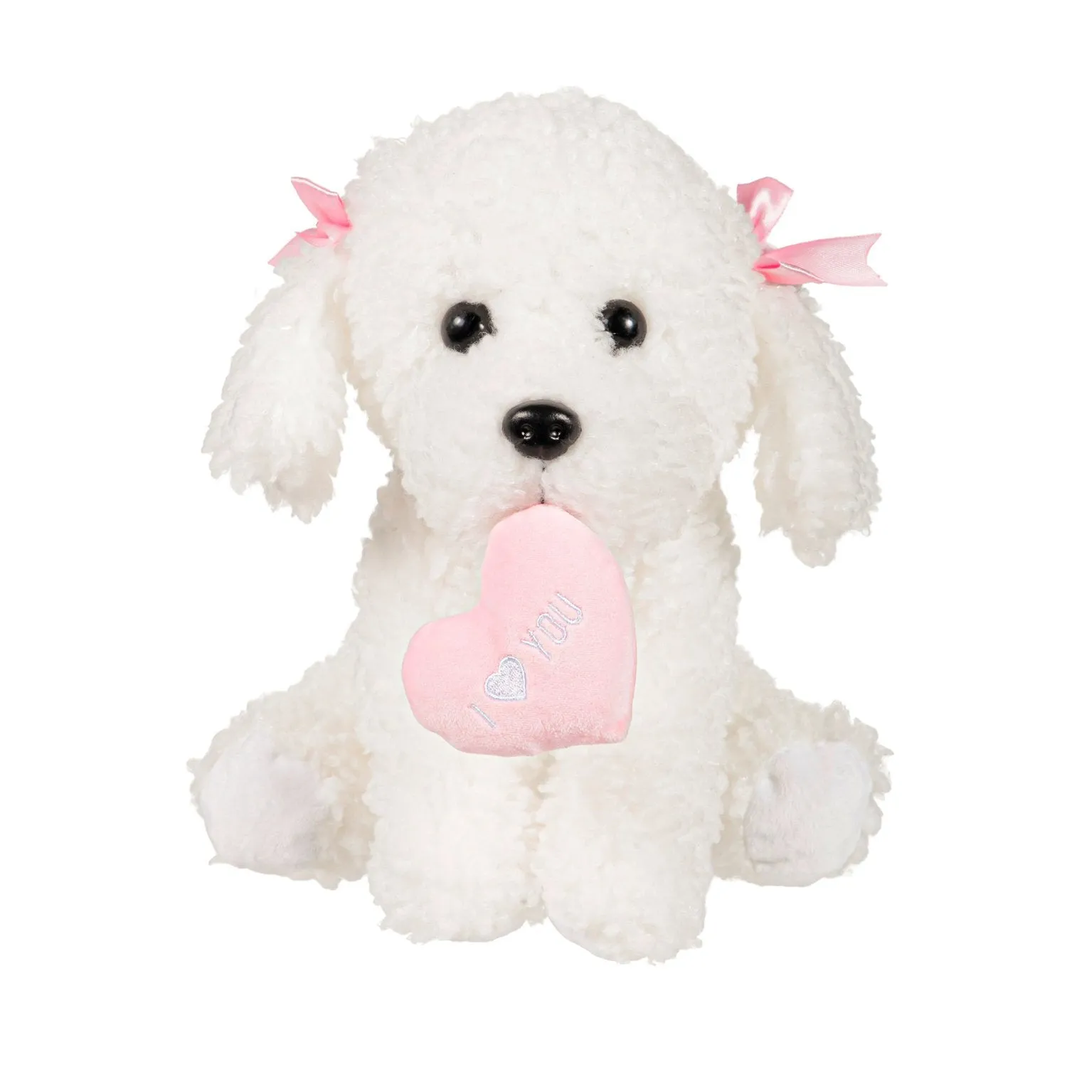 Evergreen Gifts,10" Plush Valentine's Bichon Frise,8.66x7x10 Inches