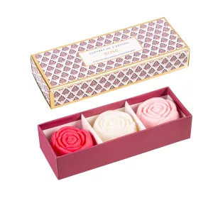 Evergreen Gifts,Floral Shaped Soap Set in Gift Box, Rose scented,6.69x2.36x1.18 Inches