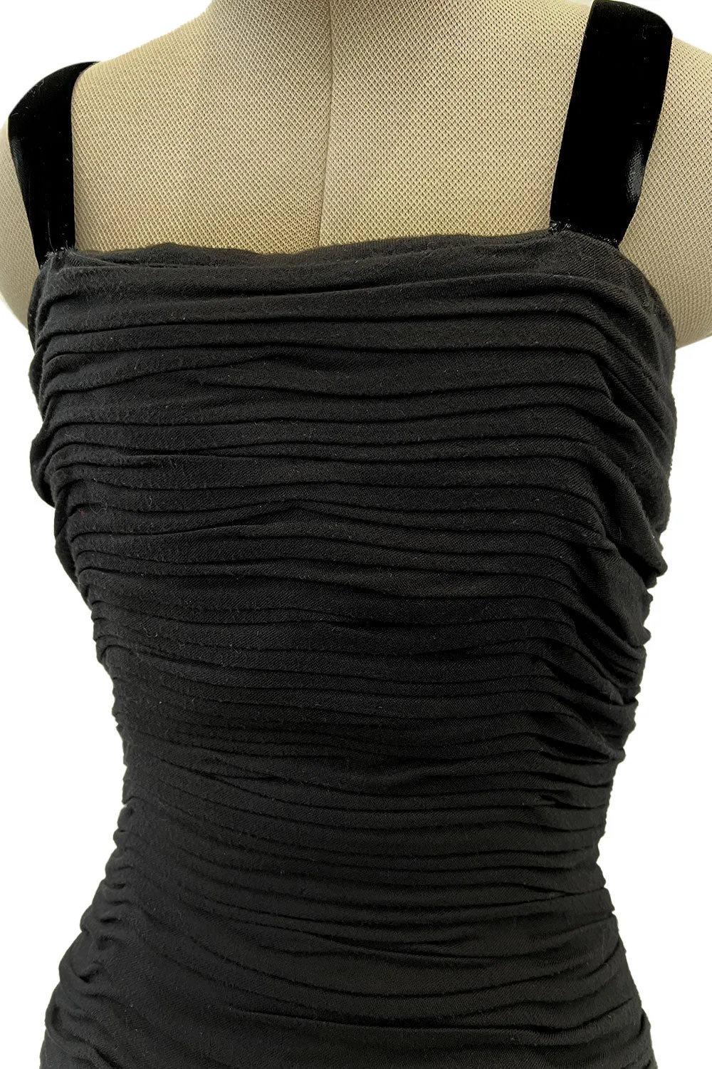 Fall 1988 Oscar de la Renta Miss O Gathered Dress w Incredible Back Button Finish