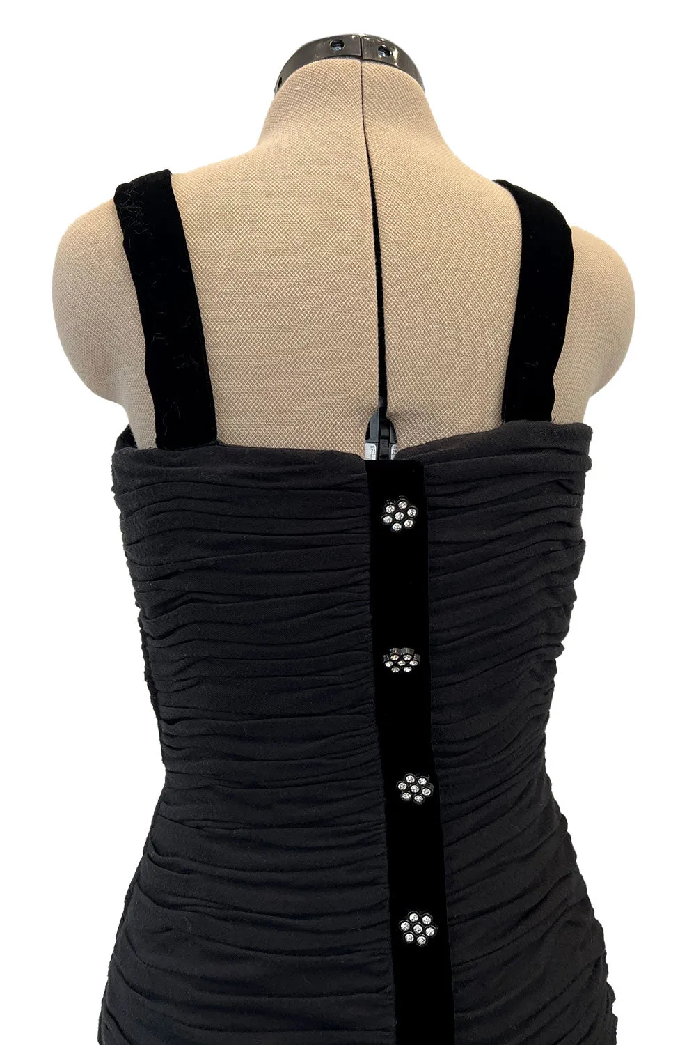 Fall 1988 Oscar de la Renta Miss O Gathered Dress w Incredible Back Button Finish