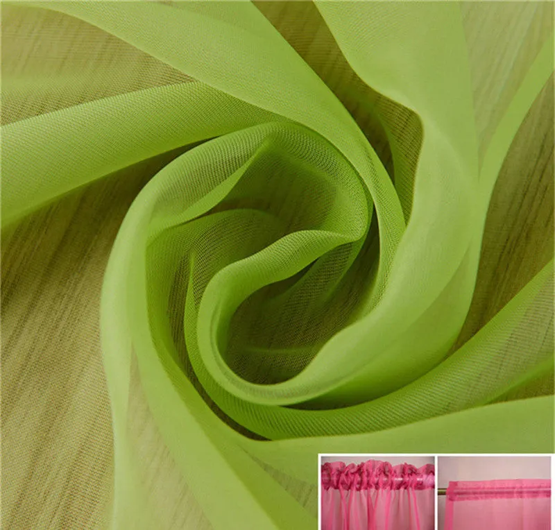 Fashion Tulle Window Screening Blinds Sheer Voile Curtain for Cafe Kitchen Living Room Balcony Decor