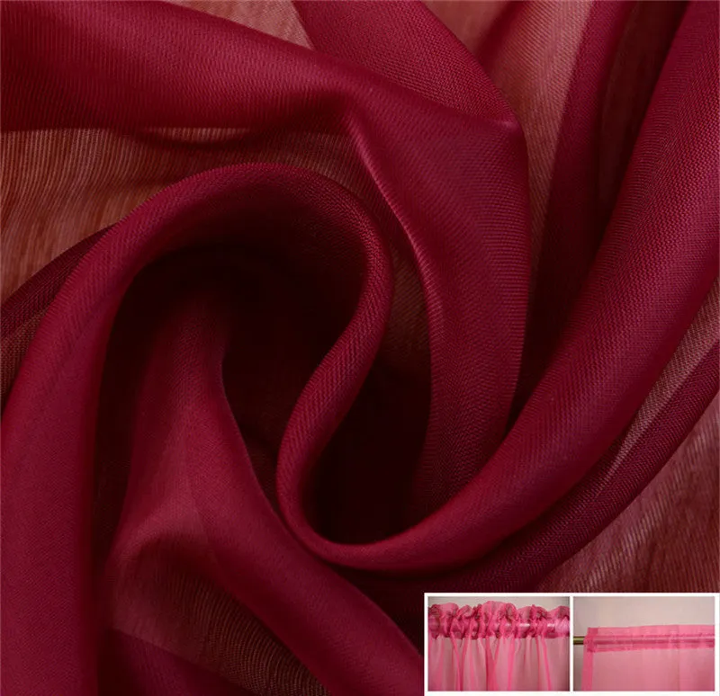 Fashion Tulle Window Screening Blinds Sheer Voile Curtain for Cafe Kitchen Living Room Balcony Decor