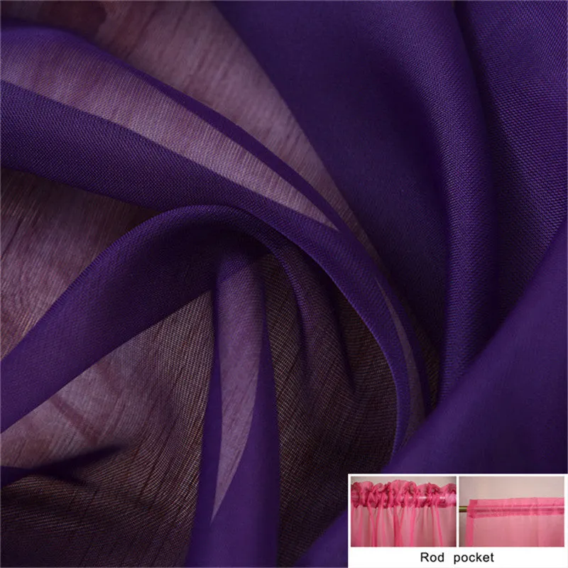 Fashion Tulle Window Screening Blinds Sheer Voile Curtain for Cafe Kitchen Living Room Balcony Decor