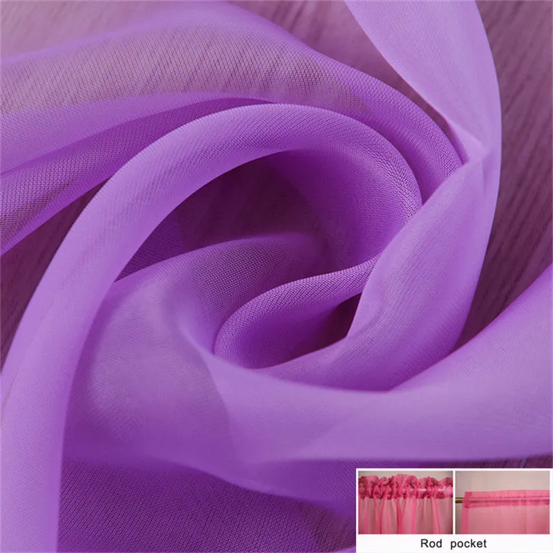 Fashion Tulle Window Screening Blinds Sheer Voile Curtain for Cafe Kitchen Living Room Balcony Decor
