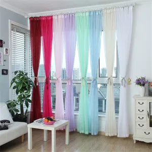 Fashion Tulle Window Screening Blinds Sheer Voile Curtain for Cafe Kitchen Living Room Balcony Decor